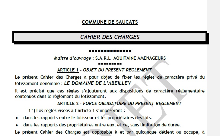 Cahier des charges